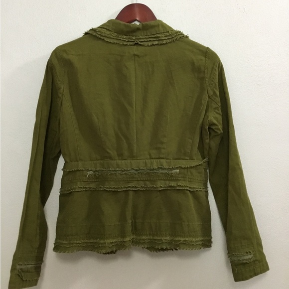 Wet Seal Y2K Fairy Embellished Blazer Jacket Raw Hem Collar Trim - Picture 2 of 6